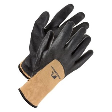 JACKSON SAFETY 628555L Winter-Lined Nitrile Work Gloves for Men, Gold, Large LU1856718